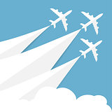 Vector poster with airplanes