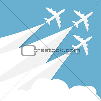 Vector poster with airplanes