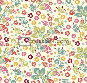 spring Summer floral seamless pattern