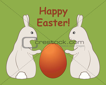 Happy Easter Card with Eggs.