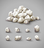 Set of rocks and stone pile vector