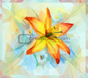 Floral Pattern with Lily Flower