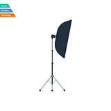 Flat design icon of softbox light in ui colors