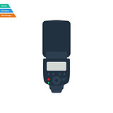 Flat design icon of portable photo flash in ui colors