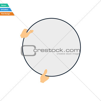 Flat design icon of hand holding photography reflector
