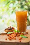 fruit drink with sea buckthorn