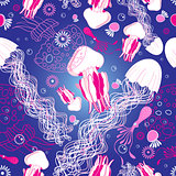 Graphic pattern with jellyfish