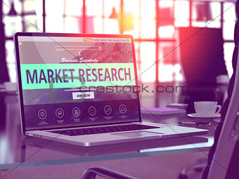 Laptop Screen with Market Research Concept.