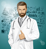 Vector Doctor With Stethoscope