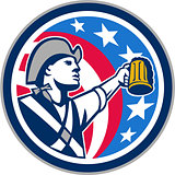 American Patriot Craft Beer Mug USA Flag Circle Retro