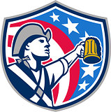 American Patriot Craft Beer Mug USA Flag Crest Retro