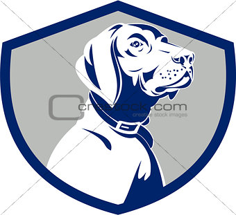 Dog Pointer Head Profile Side Crest Retro