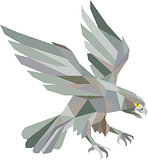 Peregrine Falcon Swooping Grey Low Polygon