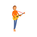 Acoustic Guitar Player Vector Illustration
