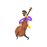 Double Bass Player Vector Illustration