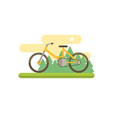 Bicycle With Landscape Illustration