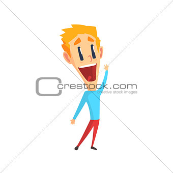 Redhead Male Character Rejoicing
