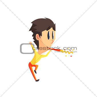 Black Hair Male Character With Firecracker