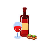 Wine Bottle And Snack