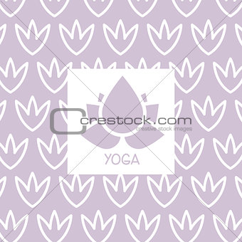 Stylized Lotus Violet Yoga Studio Design Card