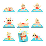 Cute Baby Icons Set