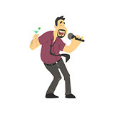 Drunk Man Singing In Karaoke