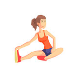 Girl Stretching Vector Illustration