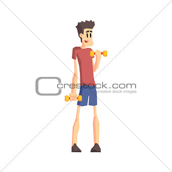 Skinny Guy n Gym Vector Illustration