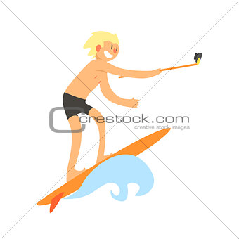 Surfer Taking Selfie