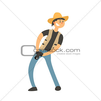 Guy In Cowboy Hat With Camera