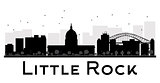 Little Rock City skyline black and white silhouette.