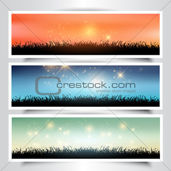Grassy landscape banners