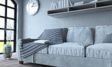 sofa in modern apartment setting