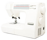 Electric sewing machine on white background