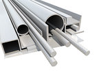 Rolled metal products. White background