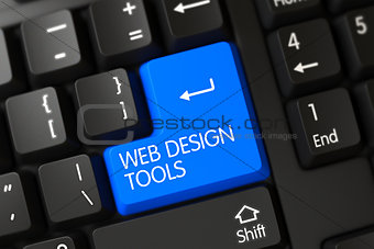 Keyboard with Blue Button - Web Design Tools.