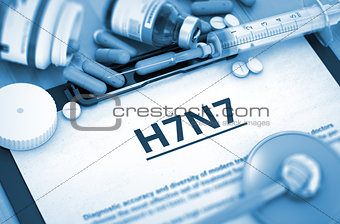 H7N7 Diagnosis. Medical Concept. 3D.