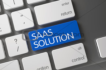 Blue Saas Solution Button on Keyboard.