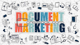 Document Marketing Concept with Doodle Design Icons.