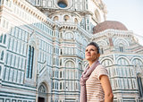 Young woman tourist sightseeing in Florence, Italy
