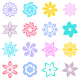 Abstract vector colorful flower icons
