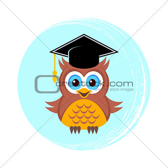 Cute owl with graduation hat