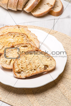 Breakfast table with toast