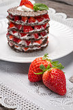 Strawberries desert with cream