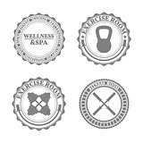 Set of sports emblems in retro style, vector illustration