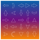 Set of linear arrow, vector illustration.