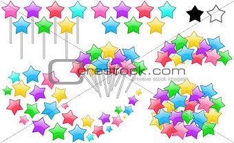 Colorful Stars On Sticks Set