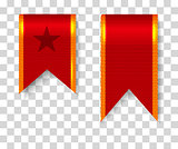 Red bookmark ribbons set