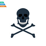 Flat design icon of poison from skill and bones