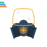 Flat design icon of chemistry gas mask